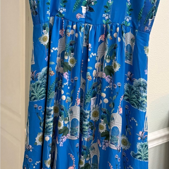 City Chic women’s size 20 Vibrant Blue Garden Maxi Dress ruffle hem sleeveless - Picture 9 of 15